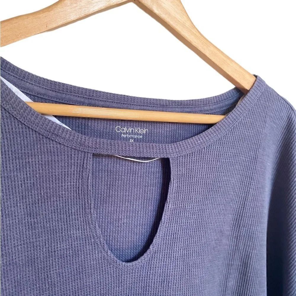 Calvin Klein Performance Keyhole Neck Top Gray Size 2X - Picture 4 of 7
